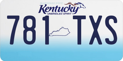 KY license plate 781TXS