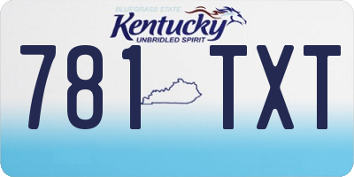 KY license plate 781TXT
