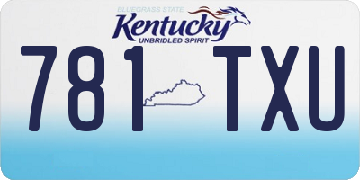 KY license plate 781TXU
