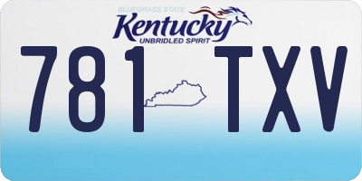 KY license plate 781TXV