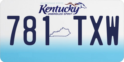 KY license plate 781TXW