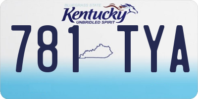 KY license plate 781TYA