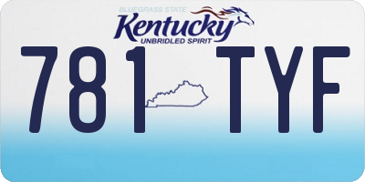 KY license plate 781TYF