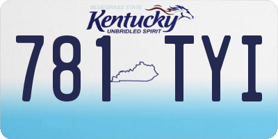 KY license plate 781TYI