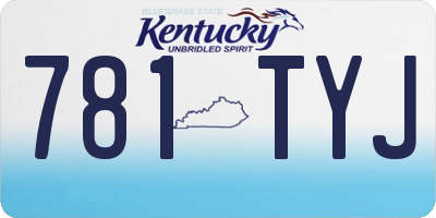 KY license plate 781TYJ