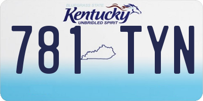 KY license plate 781TYN