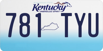 KY license plate 781TYU