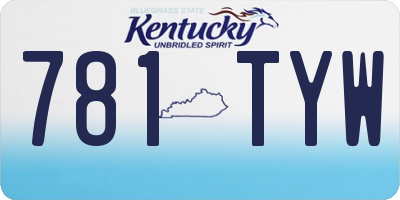 KY license plate 781TYW
