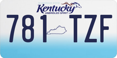 KY license plate 781TZF
