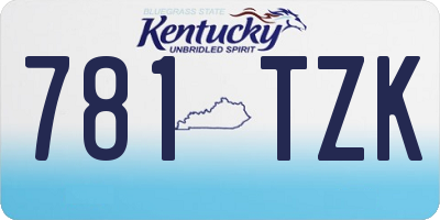 KY license plate 781TZK