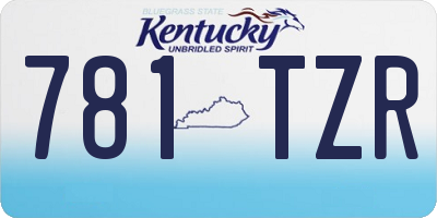 KY license plate 781TZR