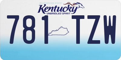 KY license plate 781TZW