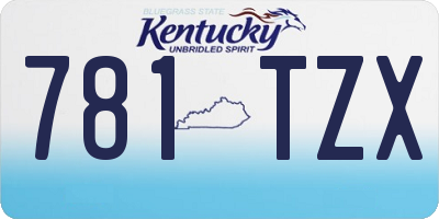 KY license plate 781TZX