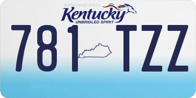 KY license plate 781TZZ