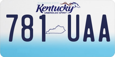 KY license plate 781UAA