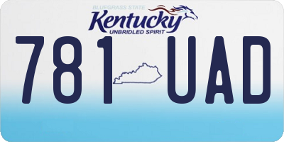 KY license plate 781UAD