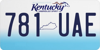 KY license plate 781UAE