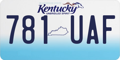 KY license plate 781UAF