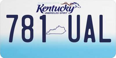 KY license plate 781UAL