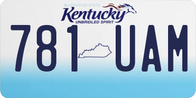 KY license plate 781UAM