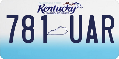 KY license plate 781UAR