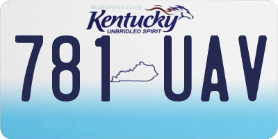 KY license plate 781UAV