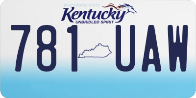 KY license plate 781UAW