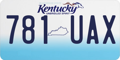 KY license plate 781UAX