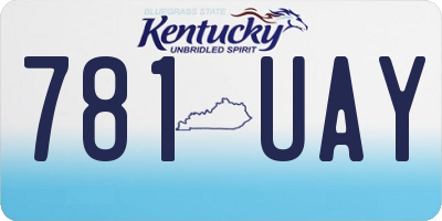 KY license plate 781UAY