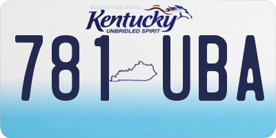 KY license plate 781UBA