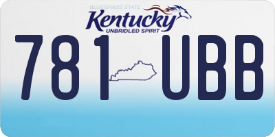 KY license plate 781UBB
