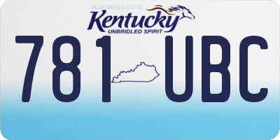KY license plate 781UBC