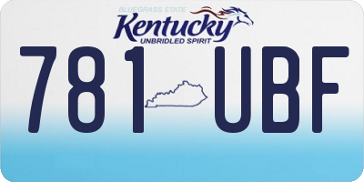 KY license plate 781UBF