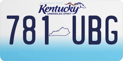KY license plate 781UBG