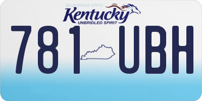 KY license plate 781UBH