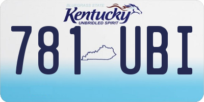 KY license plate 781UBI