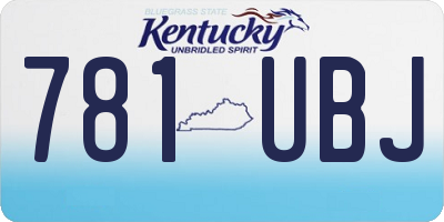KY license plate 781UBJ