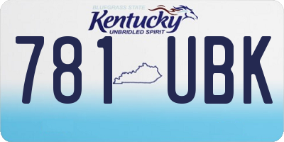 KY license plate 781UBK