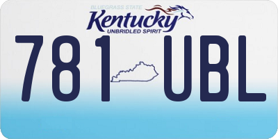 KY license plate 781UBL