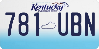 KY license plate 781UBN