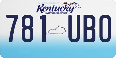 KY license plate 781UBO