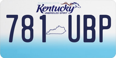 KY license plate 781UBP