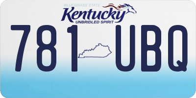 KY license plate 781UBQ