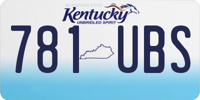 KY license plate 781UBS