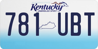KY license plate 781UBT