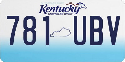 KY license plate 781UBV