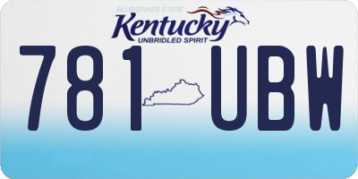 KY license plate 781UBW