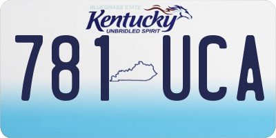 KY license plate 781UCA