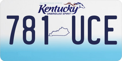 KY license plate 781UCE