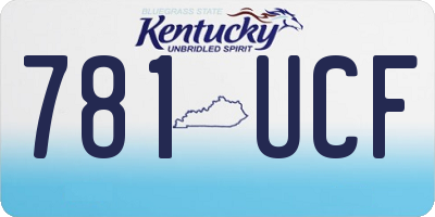 KY license plate 781UCF